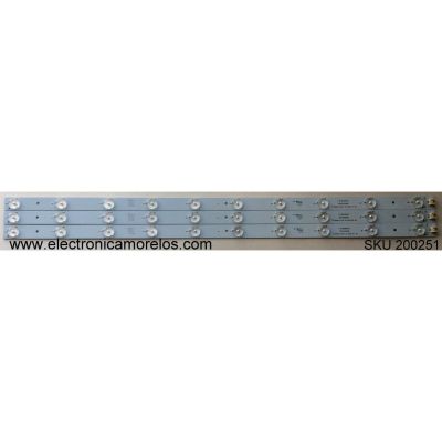 KIT DE LED´S PARA TV (3 PIEZAS) / INSIGNIA L.14.1632001ZC / 303TH315038 / TF315D10-ZC17F-01 / PANEL´S T320B6-P01-DY6(VER.E2) / T320B6-P01-DY6(VER.E3) / HV320WX2-201 / MODELO NS-32D20SNA14